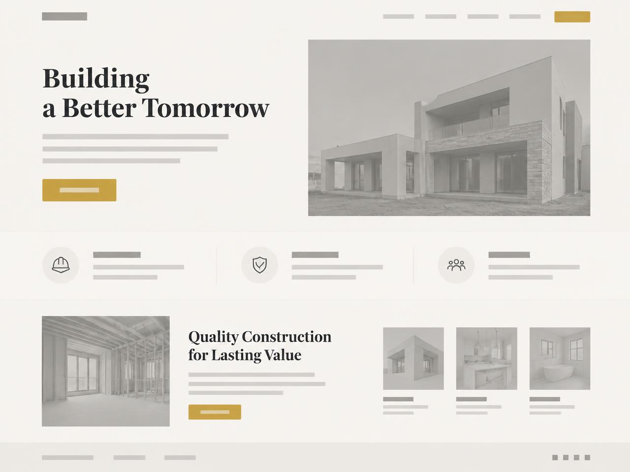 Website design concept for a home services company with a quote request button